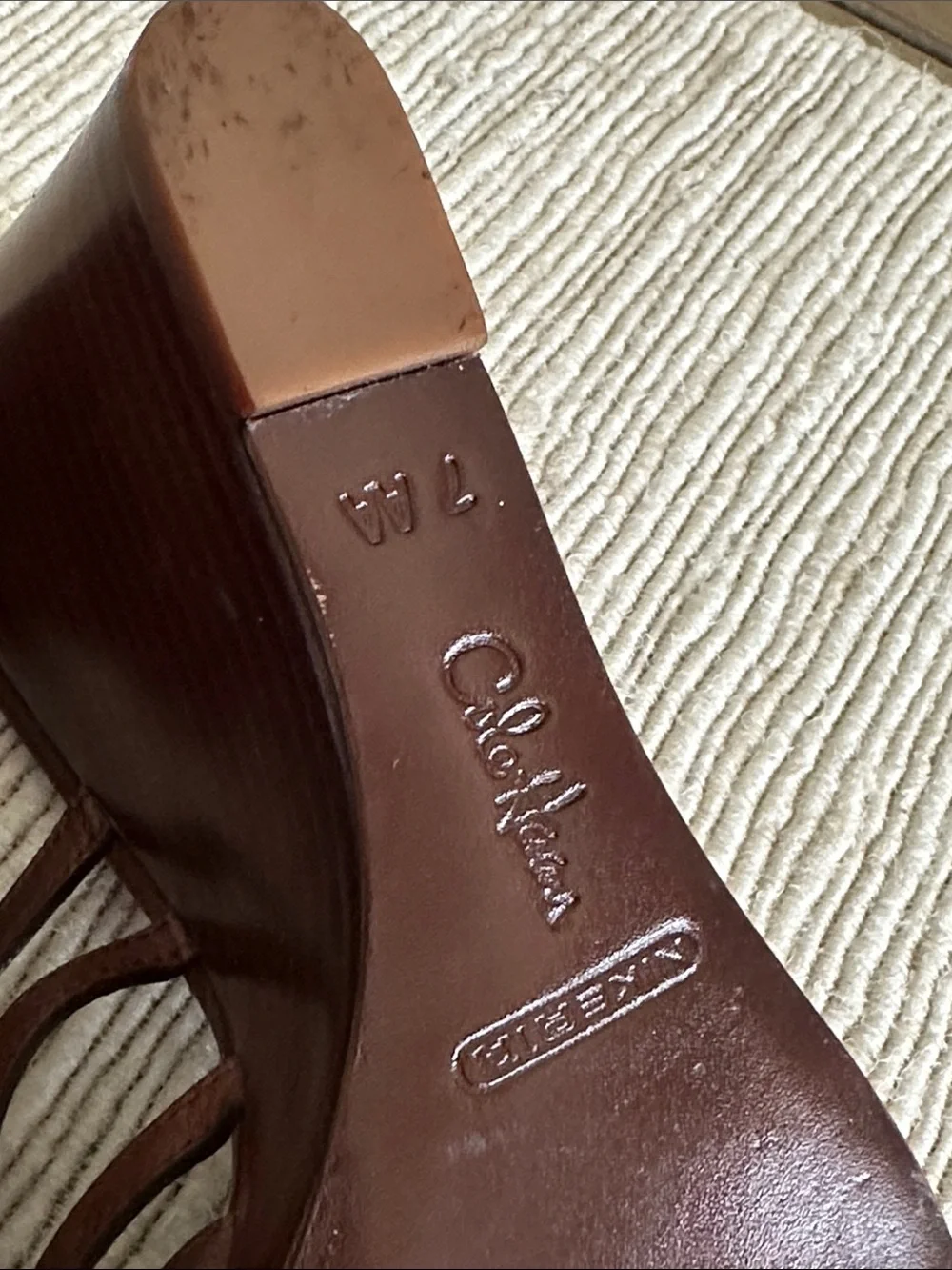 Vintage HIGH Qualiry Cole Haan Brown Leather Woven Slide Mules 7 AA
